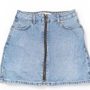 Topshop Light Blue Denim Mini Skirt